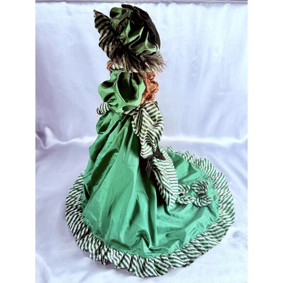 Vintage Franklin Heirloom Porcelain Doll Colleen Green Dress Ireland - Picture 5 of 16